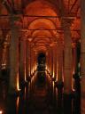 A photo of inside the Basilica Cistern