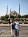 A photo of Rach and Adrian out front of the Blue Mosque