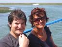 A photo of Giuls and Cidiallia on the boat to Farol