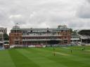 A photo of the members' stand at Lords Cricket ground