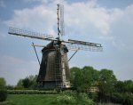 A photo of a windmill in Amsterdam