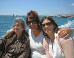 A photo of my Grandma, Aunty and Sister on a boat